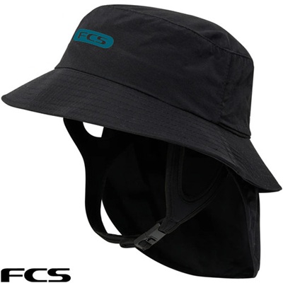 FCS Essential Surf Bucket Hat Black/Teal  i gruppen SUP / SUP tillbehör / Neopren och kläder för SUP hos Surfspot Sweden AB (181305)