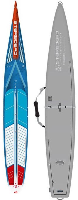 Starboard Sup 14 x 21.5 Sprint Blue Carbon Sandwich med boardbag 2024 i gruppen SUP / SUP bräda / Race/Touring (Hårda) hos Surfspot Sweden AB (2014240201004)