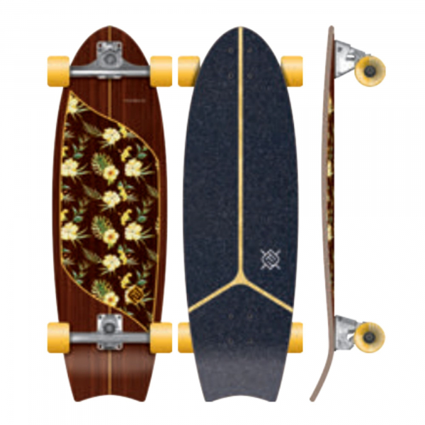 Flying Wheels Surfskate 31 Moorea Plumeria STR Surfskate (9.5) i gruppen Övrigt / Skateboard Surf hos Surfspot Sweden AB (22702)