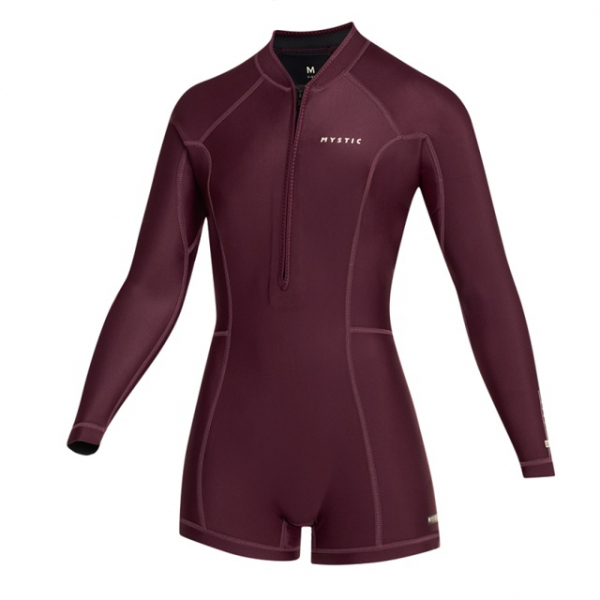 Mystic Lunar Longarm Shorty 2/2mm Fzip Women Oxblood Red i gruppen Våtdräkt och tillbehör / Våtdräkt dam / Våtdräkt dam sommar hos Surfspot Sweden AB (35000-260070-322)