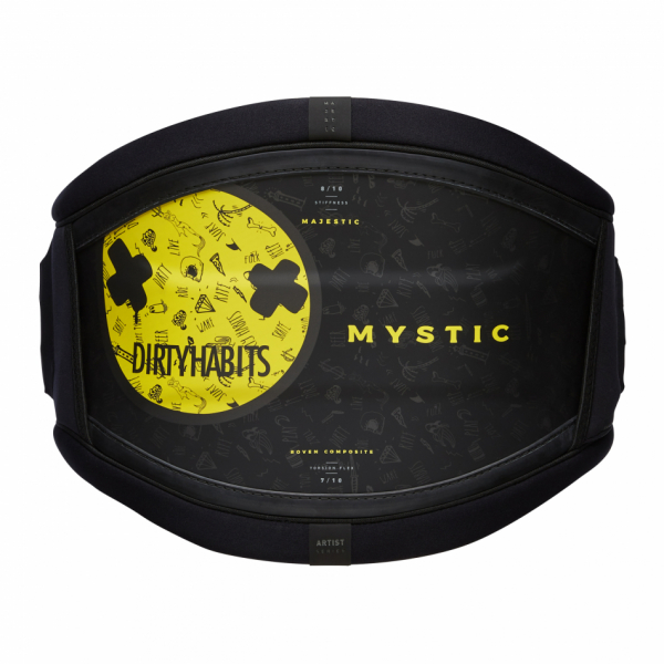 Mystic Majestic Waist Harness 'Dirty Habits' Black/Yellow 2021