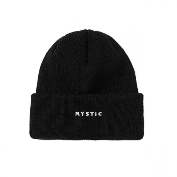 Mystic The Logo Beanie Black i gruppen Övrigt / Kläder / Kepsar, hattar och mössor hos Surfspot Sweden AB (35108-260805-900)
