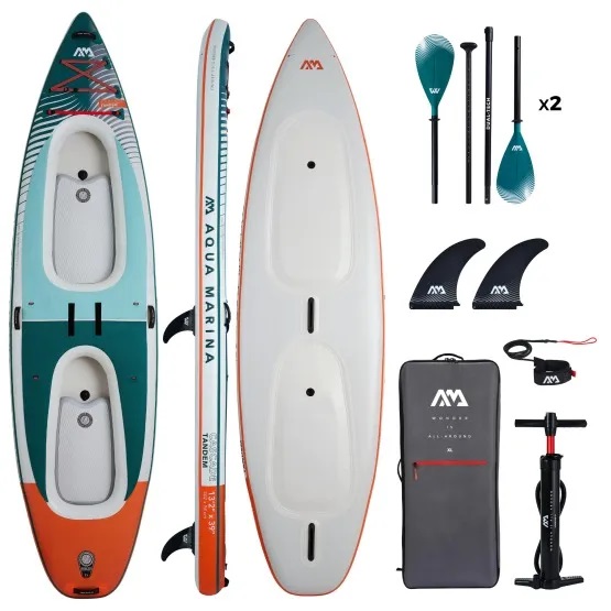 Aqua Marina Cascade Tandem Hybrid iSUP 13 2 Inflatable Paddle Board & Kayak i gruppen SUP / SUP brädor / Allround SUP (Uppblåsbara) hos Surfspot Sweden AB (BT-24CATP)