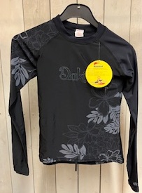 Dakien Rashguard Svart med blad Medium (Restparti) i gruppen Våtdräktsprodukter / Underställ och rashguards / Rashguard / Rashguard dam hos Surfspot Sweden AB (Dakraflow-M)