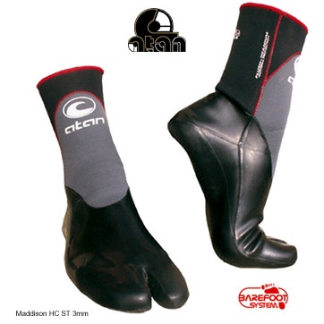 Neopren Schuhe ATAN Hot Wave Neopren Latex Schuh 6mm Gr 46-47 T5 Surfschuh Boot BARFUSS GEFÜHL Tauchschuhe Herren