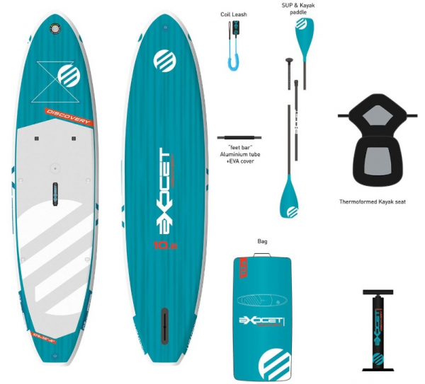 Exocet Discovery 10 8 package i gruppen SUP / SUP brädor / Allround SUP (Uppblåsbara) hos Surfspot Sweden AB (exodisc108)