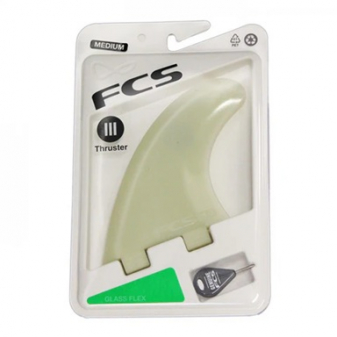 FCS M5 (Medium) Natural Glass Flex Tri Fin Set