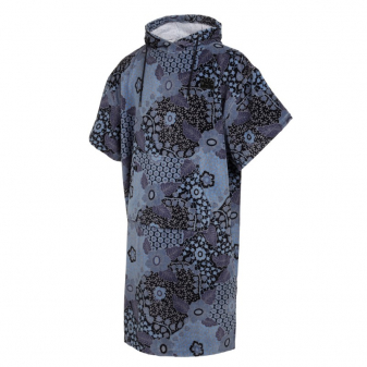Mystic Poncho Velours AOP Blue/Black