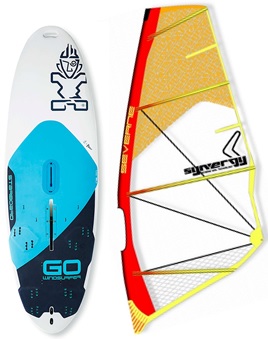 Komplett set nivå 1-3 Starboard Go Windsurfer (Nybörjare / Utveckling) i gruppen Vindsurfing / Vindsurfingbrädor / Kompletta paket hos Surfspot Sweden AB (stargopack)