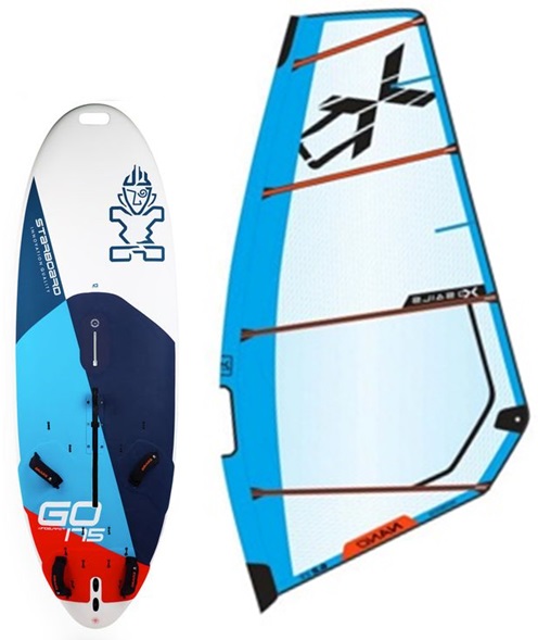 Komplett set nivå 2-4 Starboard Go Windsurfer (Nybörjare / Utveckling) i gruppen Vindsurfing / Vindsurfingbrädor / Kompletta paket hos Surfspot Sweden AB (stargowindp)