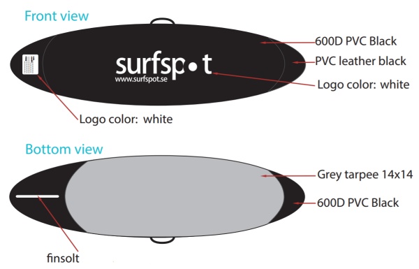 SurfSpot Boardbag Pro 5mm i gruppen SUP / SUP tillbehör / Bagar för SUP/Paddel hos Surfspot Sweden AB (surfspotbag)