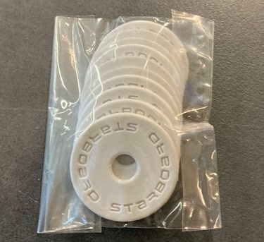 Stor vit gummibricka för fenskruv 1st