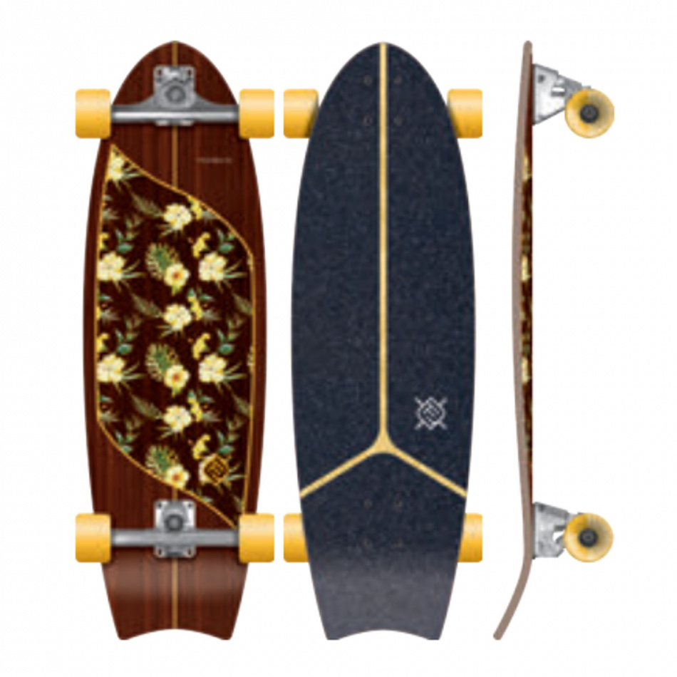 Flying Wheels Surfskate 31 Moorea Plumeria STR Surfskate (9.5)