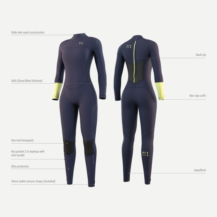 Mystic Dazzled Fullsuit 4/3mm Bzip Women Black