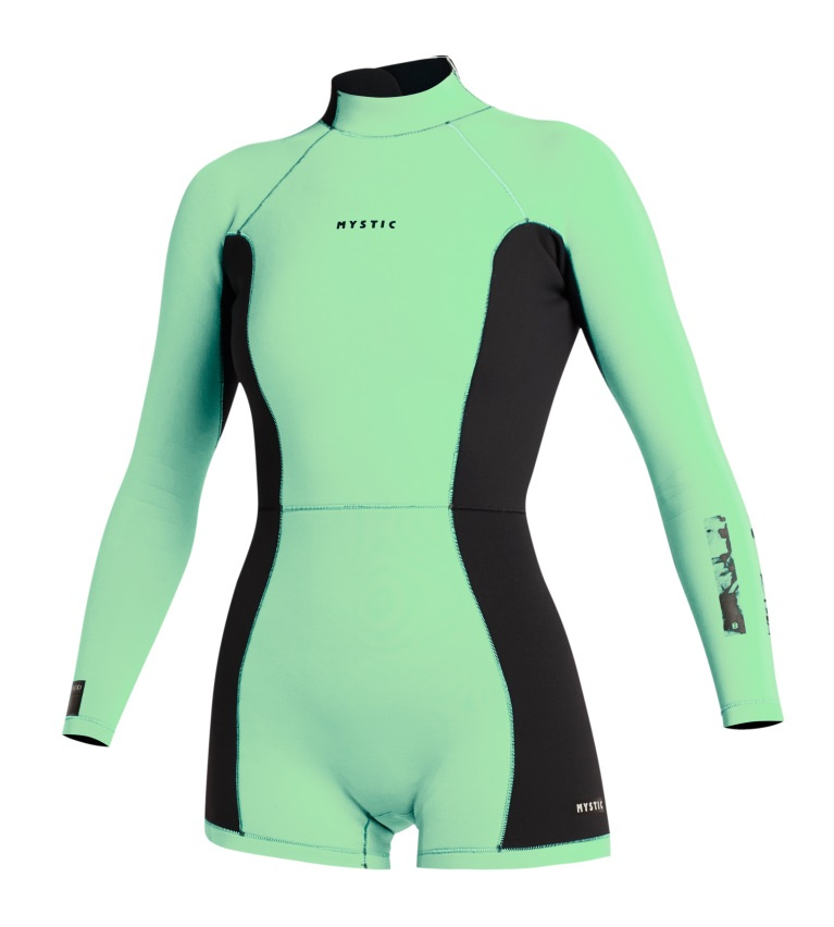 Mystic Lunar BK Longarm Shorty 2/2mm Bzip Women Lime Green