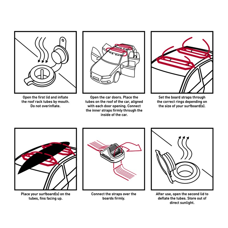 Mystic Inflatable Roofrack System Single Black