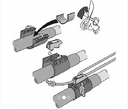 Clamcleat för uthalstrim