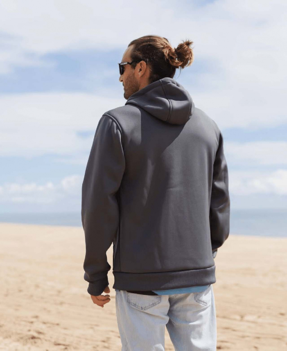 Ozone Hoody Grey - Zip Ozone Embroidery