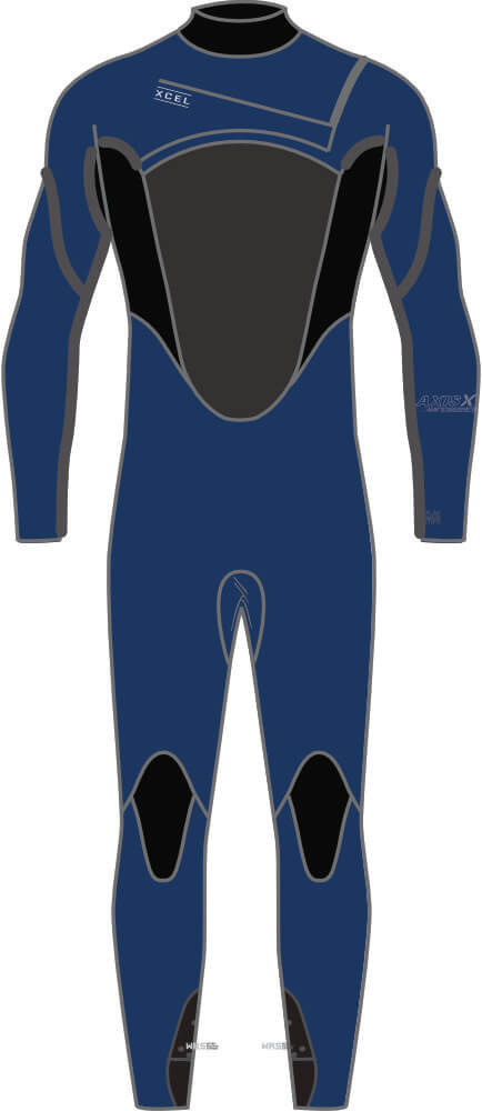 Våtdräkt Herr 5/4 Xcel Axis Wind X2 Faint Blue, endast LT kvar