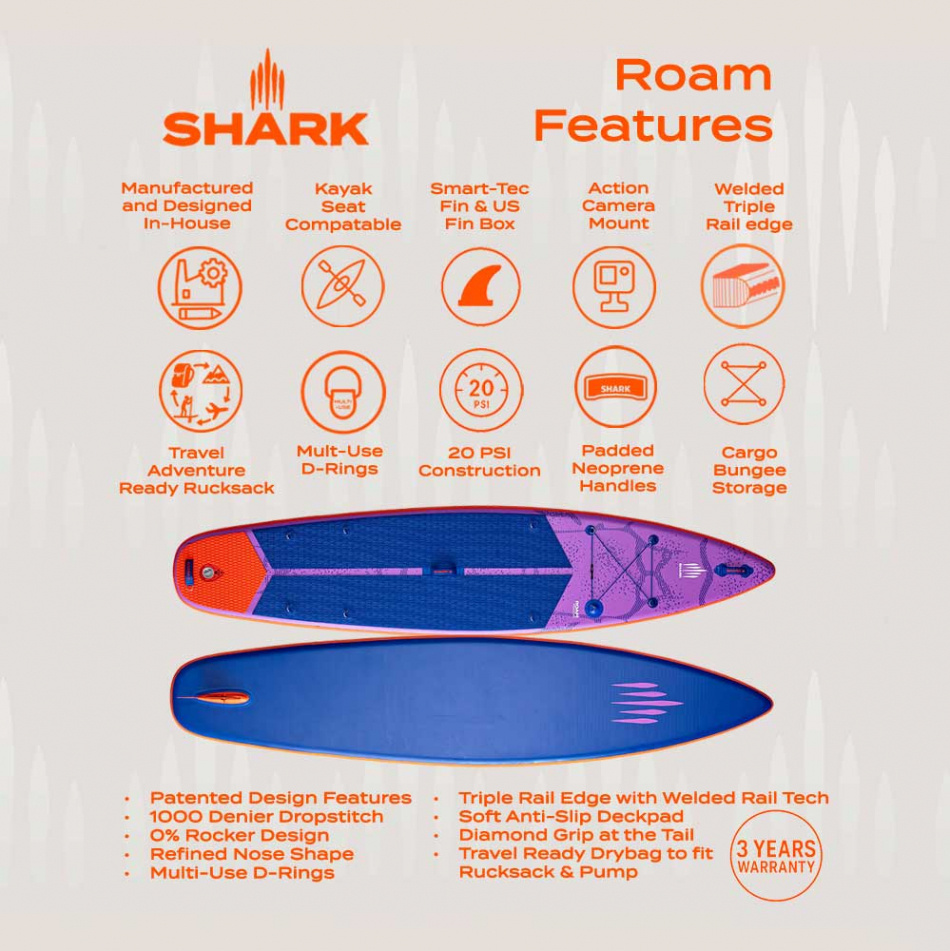 Shark SUP Roam+ 10 6 x 32 (Uppblåsbar)