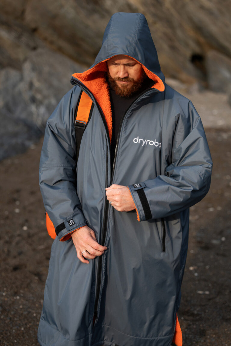 Dryrobe Advance Long Sleeve Dark Grey Orange